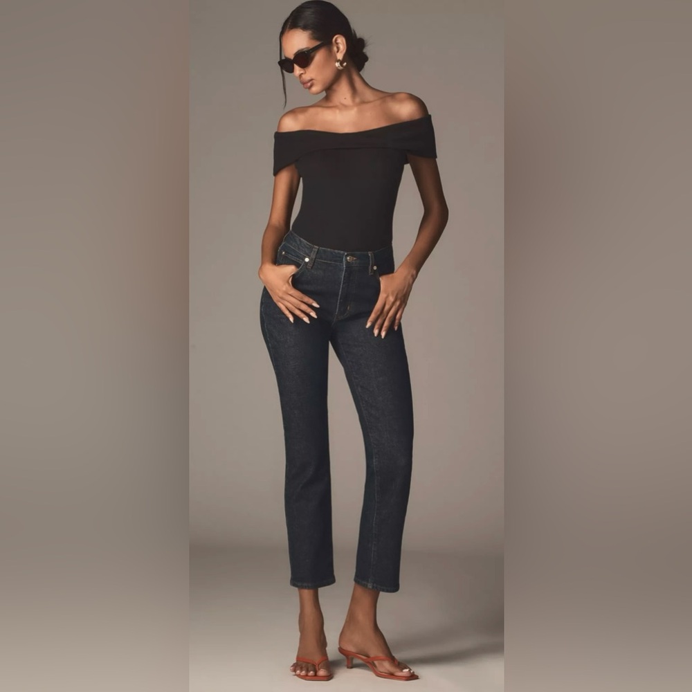 Pilcro Off- the Shoulder Twist Rib Top